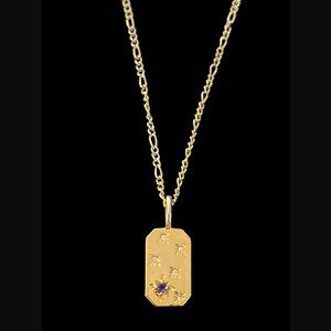 Sunstone Imports 14k Gold Plated Celestial CZ 21mm Pendant 18" Chain Necklace